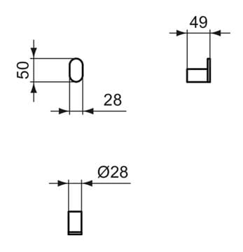 IDEAL STANDARD CONCA háčik na uterák, kartáčované zlato T4507A2 Technický nákres