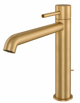 CONCEPT 300 ROUND umývadlová stojanková batéria, s odtokovou súpravou, PVD, brushed gold brass 