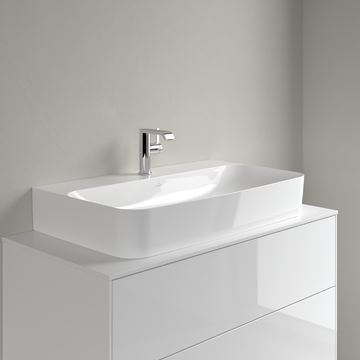 VILLEROY & BOCH FINION umývadlo na dosku 80 cm, s otvorom pre batériu a prepadom, CeramicPlus, alpská biela 41688CR1 Obrázek - fotka