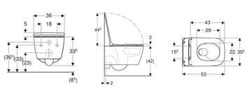 GEBERIT SMYLE závesné WC, so SoftClose sedátkom, TurboFlush splachovanie 503.171.00.1 Technický nákres