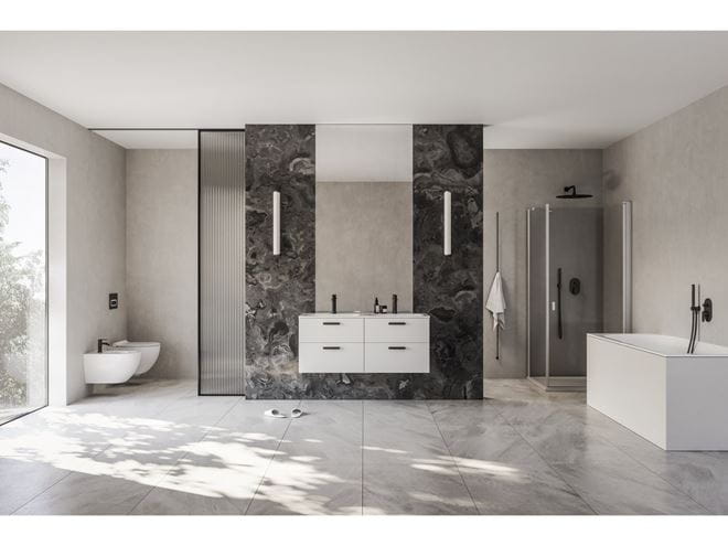 RAVAK CHROME SLIM umývadlo 60 cm, s otvorom pre batériu a prepadom, liaty mramor XJG01160001 Obrázek - fotka