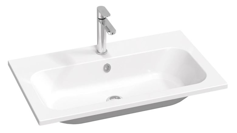 RAVAK CHROME SLIM umývadlo 80 cm, s otvorom pre batériu a prepadom, liaty mramor XJG01180001 Obrázek - Hlavní obrázek