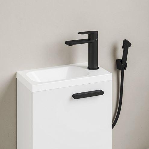 RAVAK CHROME umývadlo 40 cm, s otvorom pre batériu vpravo, bez prepadu, liaty mramor XJGP1100000 Obrázek - fotka