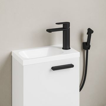 RAVAK CHROME umývadlo 40 cm, s otvorom pre batériu vpravo, bez prepadu, liaty mramor XJGP1100000 Obrázek - fotka