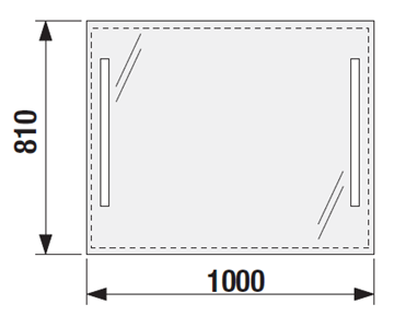 JIKA CLEAR zrkadlo 100x81 cm, s osvetlením H4557651731441 Technický nákres