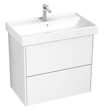 LAUFEN FIORA skrinka pod umývadlo 75,9x45,3x67,4 cm, 2 zásuvky, Push-open, lesklá biela