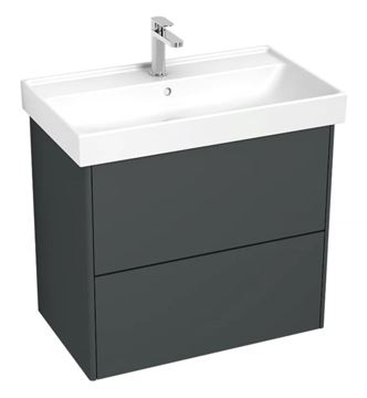 LAUFEN FIORA skrinka pod umývadlo 75,9x45,3x67,4 cm, 2 zásuvky, Push-open, lesklá šedá