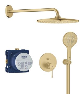 GROHE ESSENCE NEW sprchový set s podomietkovou batériou, horná sprcha, ručná sprcha s 3 prúdmi, hadica, držiak, brúsený cool sunrise
