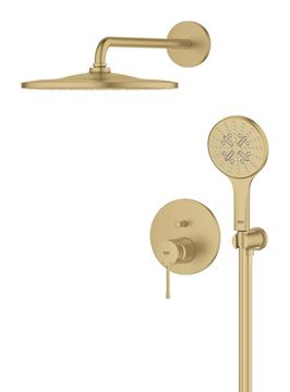 GROHE ESSENCE NEW sprchový set s podomietkovou batériou, horná sprcha, ručná sprcha s 3 prúdmi, hadica, držiak, brúsený cool sunrise 25287GN0 Obrázek - fotka