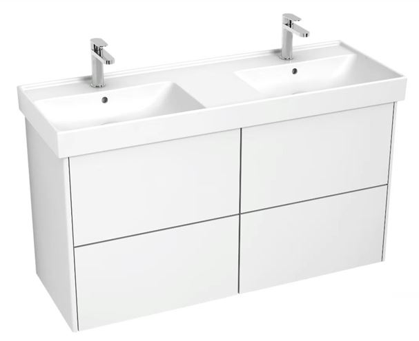 LAUFEN FIORA skrinka pod dvojumývadlo 126x45,3x67,4 cm, 4 zásuvky, Push-open, lesklá biela H40F9966015001 Obrázek - Hlavní obrázek
