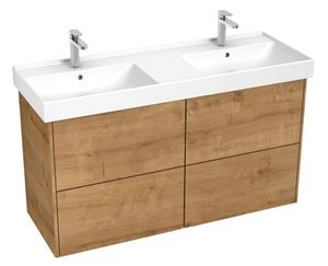 LAUFEN FIORA skrinka pod dvojumývadlo 126x45,3x67,4 cm, 4 zásuvky, Push-open, dub