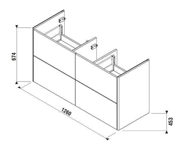 LAUFEN FIORA skrinka pod dvojumývadlo 126x45,3x67,4 cm, 4 zásuvky, Push-open, dub H40F9966015351 Obrázek - fotka