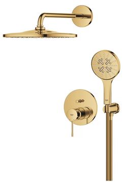 GROHE ESSENCE NEW sprchový set s podomietkovou batériou, horná sprcha, ručná sprcha s 3 prúdmi, hadica, držiak, cool sunrise 25287GL0 Obrázek - fotka