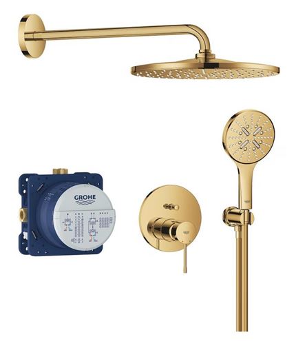 GROHE ESSENCE NEW sprchový set s podomietkovou batériou, horná sprcha, ručná sprcha s 3 prúdmi, hadica, držiak, cool sunrise 25287GL0 Obrázek - Hlavní obrázek