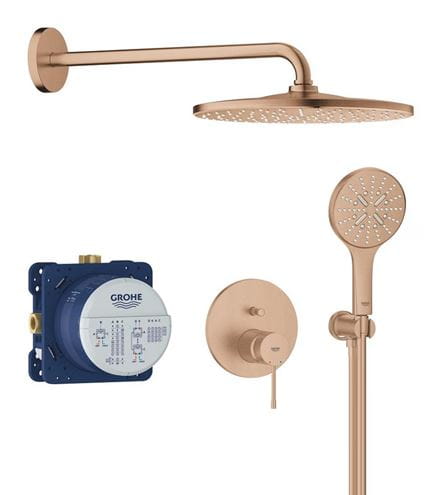GROHE ESSENCE NEW sprchový set s podomietkovou batériou, horná sprcha, ručná sprcha s 3 prúdmi, hadica, držiak, brúsený warm sunset 25287DL0 Obrázek - Hlavní obrázek