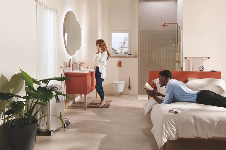 GROHE ESSENCE NEW umývadlová stojanková batéria, s odtokovou súpravou, brúsený warm sunset 24173DL1 Obrázek - fotka