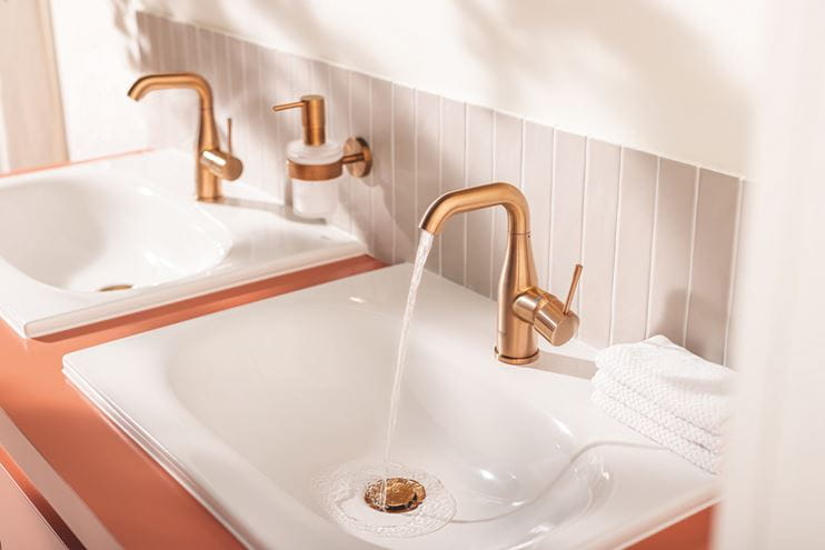 GROHE ESSENCE NEW umývadlová stojanková batéria, s odtokovou súpravou, brúsený warm sunset 24173DL1 Obrázek - fotka