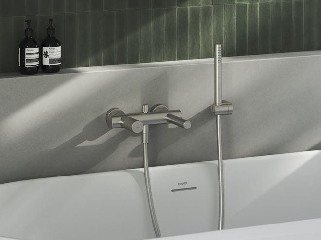 RAVAK CHROME 611.30 nástenný otočný držiak ručnej sprchy, kartáčovaná nerez X07P1568 Obrázek - fotka