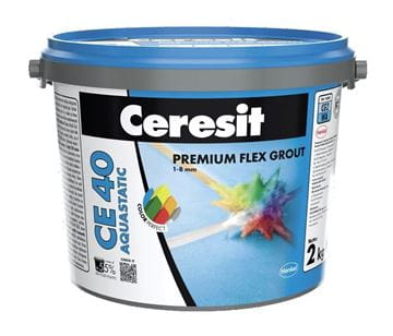 CERESIT CE 40 AQUASTATIC flexibilná škárovacia hmota pre škáry 1-8 mm, 2 kg, oceán