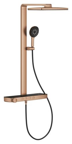 GROHE RAINSHOWER AQUA PURE sprchový set s termostatickou batériou, horná sprcha, ručná sprcha s 3 prúdmi, tyč, hadica, Water Saving, brúsený warm sunset 100962DA00 Obrázek - Hlavní obrázek