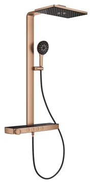 GROHE RAINSHOWER AQUA PURE sprchový set s termostatickou batériou, horná sprcha, ručná sprcha s 3 prúdmi, tyč, hadica, Water Saving, brúsený warm sunset 100962DA00 Obrázek - fotka