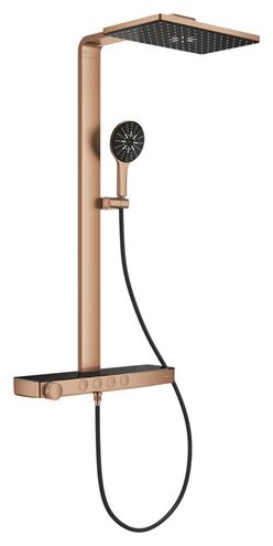 GROHE RAINSHOWER AQUA PURE sprchový set s termostatickou batériou, horná sprcha, ručná sprcha s 3 prúdmi, tyč, hadica, Water Saving, brúsený warm sunset 100962DA00 Obrázek - fotka