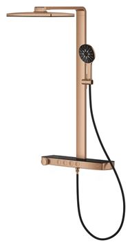 GROHE RAINSHOWER AQUA PURE sprchový set s termostatickou batériou, horná sprcha, ručná sprcha s 3 prúdmi, tyč, hadica, Water Saving, brúsený warm sunset 100962DA00 Obrázek - fotka