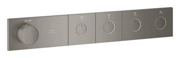 GROHE GROHTHERM AQUA TILES podomietková termostatická batéria, pre 4 spotrebiče, Water Saving, brúsený hard graphite