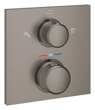GROHE ALLURE podomietková termostatická batéria, pre 2 spotrebiče, brúsený hard graphite
