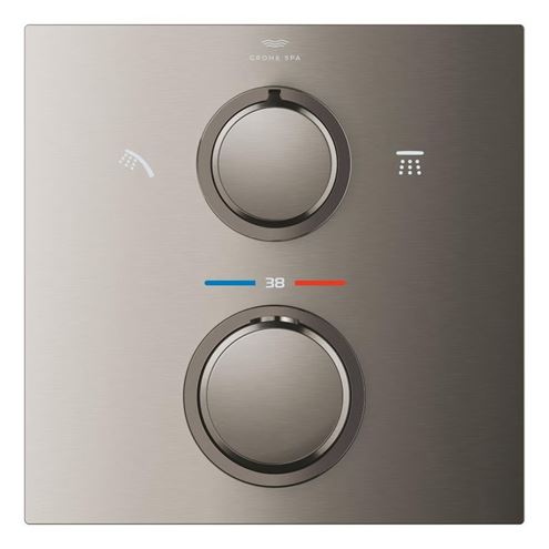 GROHE ALLURE podomietková termostatická batéria, pre 2 spotrebiče, brúsený hard graphite 29181AL2 Obrázek - fotka