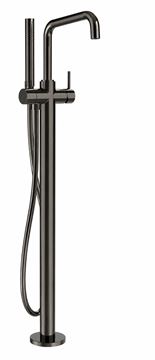 CONCEPT 300 ROUND vaňová batéria na podlahu, s prepínačom, so sprchovou súpravou, imperial black