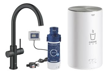 GROHE RED DUO drezová elektronická batéria, s ohrevom, veľkosť M, GROHE ChildLock, napájanie zo siete, velvet black