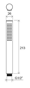 RAVAK 957.30SSB ručná sprcha 213 mm, Air, brúsená nerez X07P1574 Technický nákres