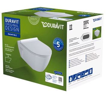 DURAVIT NO.1 závesné WC, so SoftClose sedadlom, Rimless splachovanie 45820900A1 Obrázek - fotka
