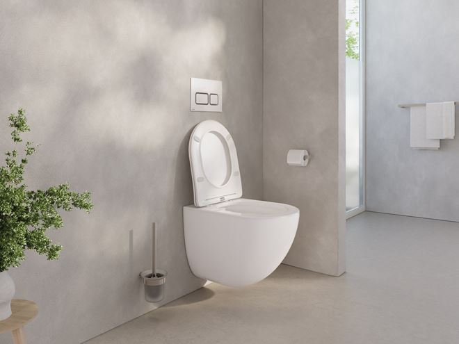 RAVAK CHROME závesné WC, so SoftClose sedátkom, AquaSpin splachovanie X03121 Obrázek - fotka