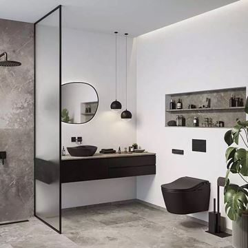 CONCEPT 300 WASHLET RW bidetové sedátko, okrúhle, SoftClose, matná čierna TCF801EBG#MBL Obrázek - fotka
