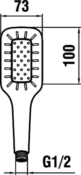 LAUFEN MYCITY100 ručná sprcha 100x73 mm, chróm HF939030100000 Technický nákres