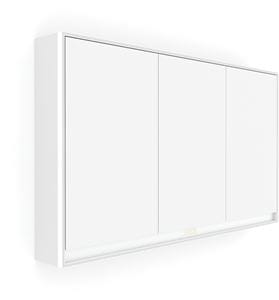 NIMCO GA 1 zrkadlová skrinka vstavaná 119,5x70x15 cm, osvetlenie s reguláciou stmievania a teploty svetla, s vypínačom a el. zásuvkou, hliník, matná biela