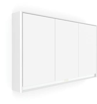 NIMCO GA 1 zrkadlová skrinka vstavaná 119,5x70x15 cm, osvetlenie s reguláciou stmievania a teploty svetla, s vypínačom a el. zásuvkou, hliník, matná biela