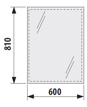 JIKA CLEAR zrkadlo 60x81 cm H4557211731441 Technický nákres