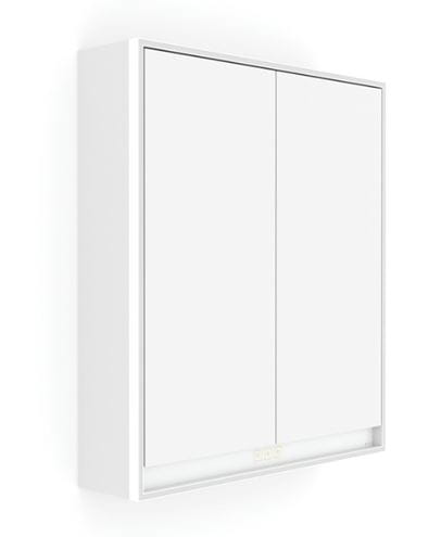 NIMCO GA 1 zrkadlová skrinka vstavaná 60,5x70x15 cm, osvetlenie s reguláciou stmievania a teploty svetla, s vypínačom a el. zásuvkou, hliník, matná biela GAB 10002VX-05 Obrázek - Hlavní obrázek