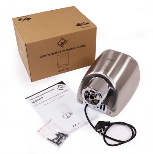JET DRYER BOOSTER teplovzdušný sušič rúk, automatický, kartáčovaná nerez oceľ 8596220009340 Obrázek - fotka