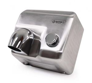 JET DRYER BUTTON teplovzdušný sušič rúk, manuálna, kartáčovaná nerez oceľ