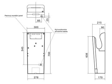 JET DRYER STYLE tryskový sušič rúk, automatický, biela 8596220002686 Technický nákres