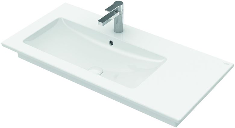 VILLEROY & BOCH VERITY LINE umývadlo 100 cm, s otvorom pre batériu a prepadom, CeramicPlus, alpská biela 4A14L1R1 Obrázek - fotka