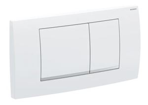 GEBERIT TWINLINE 30 ovládacie tlačidlo pre dve splachovania, plast, biela/lesklý chróm