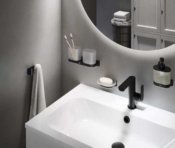 RAVAK CHROME II CR II 231.20BLM dávkovač tekutého mydla, nástenný, sklo, matná čierna X07P1380 Obrázek - fotka