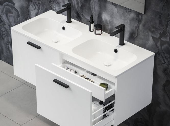 RAVAK CHROME SLIM dvojumývadlo 120 cm, s 2 otvormi pre batérie a prepadom XJG01112001 Obrázek - fotka