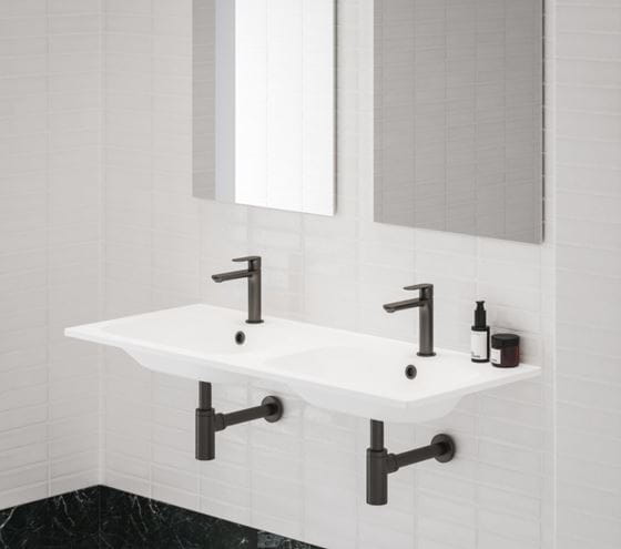 RAVAK CHROME SLIM dvojumývadlo 120 cm, s 2 otvormi pre batérie a prepadom XJG01112001 Obrázek - fotka