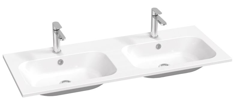 RAVAK CHROME SLIM dvojumývadlo 120 cm, s 2 otvormi pre batérie a prepadom XJG01112001 Obrázek - Hlavní obrázek